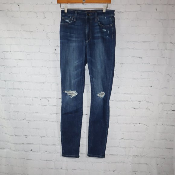 Joe's Jeans Denim - Joe's Dark Wash Distressed High Rise Skinny Ankle Jeans Women's Size 26